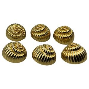 Lot of 6x feba bottoni craft purse upholstery gold metal buttons hardware 35mm